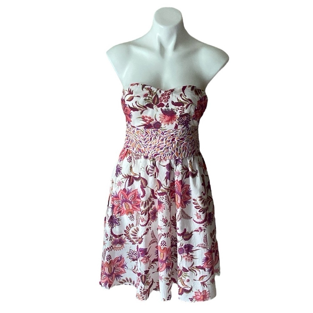 Rue21 Women’s White And Red Floral Paisley Strapless Cotton Mini Dress Size XL